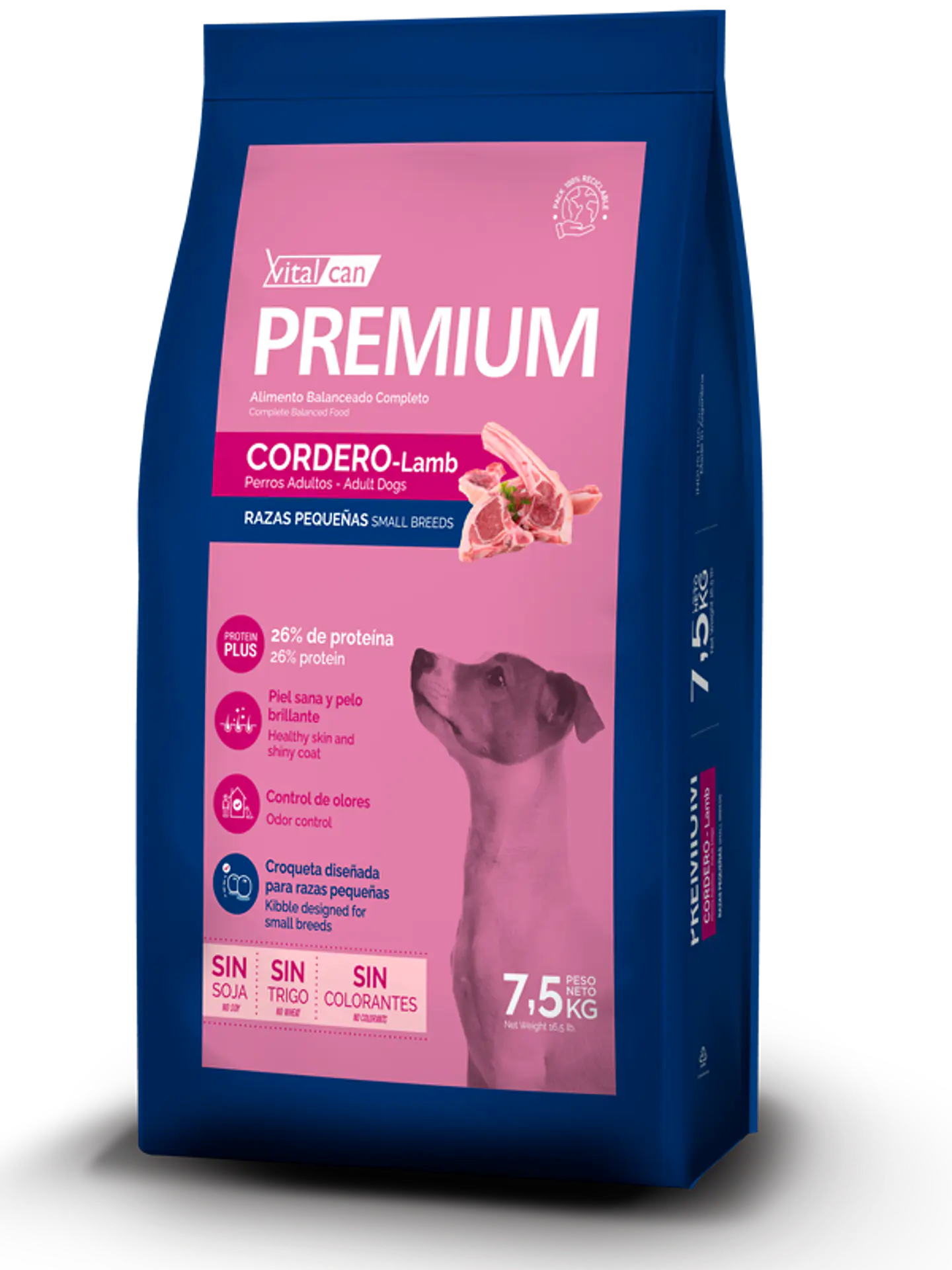 VitalCan Adulto Raza Pequeña Cordero 7.5K  1