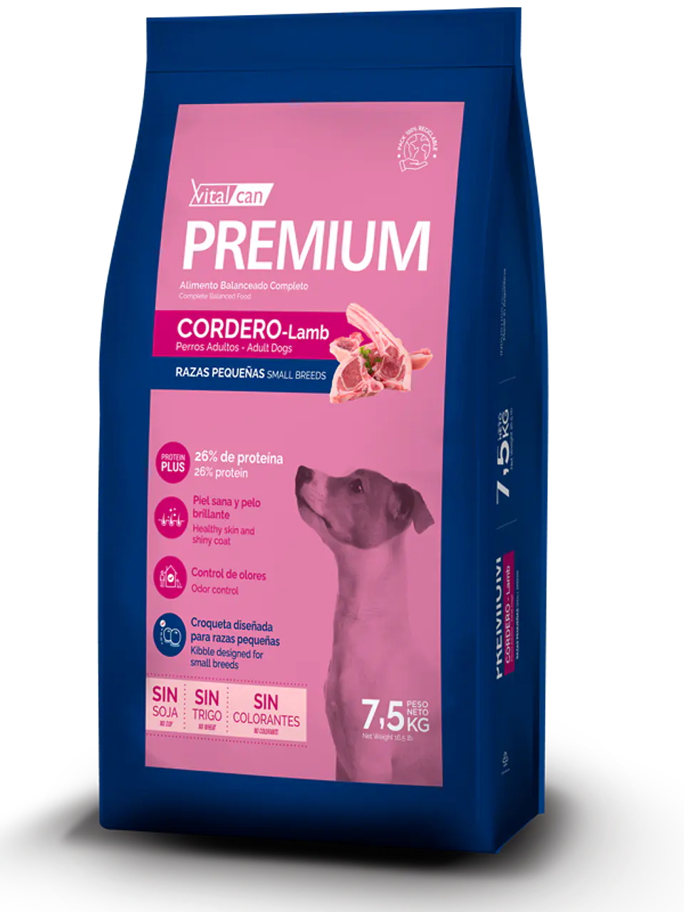 VitalCan Adulto Raza Pequeña Cordero 7.5K  1