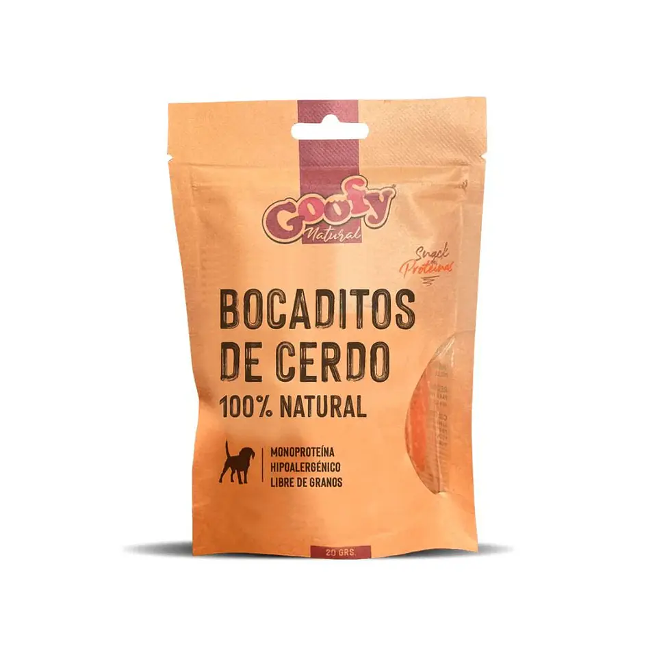 Goofy Snack Natural Bocaditos Cerdo 20gr  1