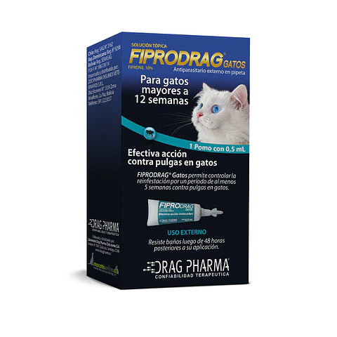 Fipro Drag gatos Pipeta 0.5ml desde 3 meses hasta 9 kilos peso Desde 3 meses hasta 9K