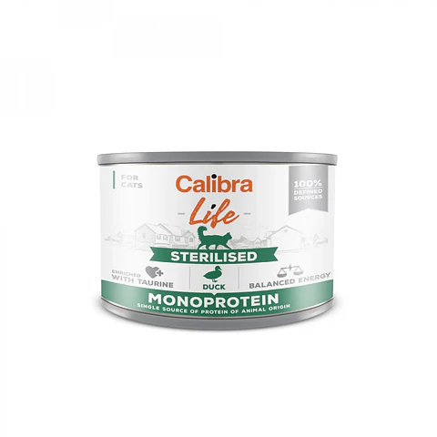 Calibra Life Cat Lata Sterilised Duck 200grs 