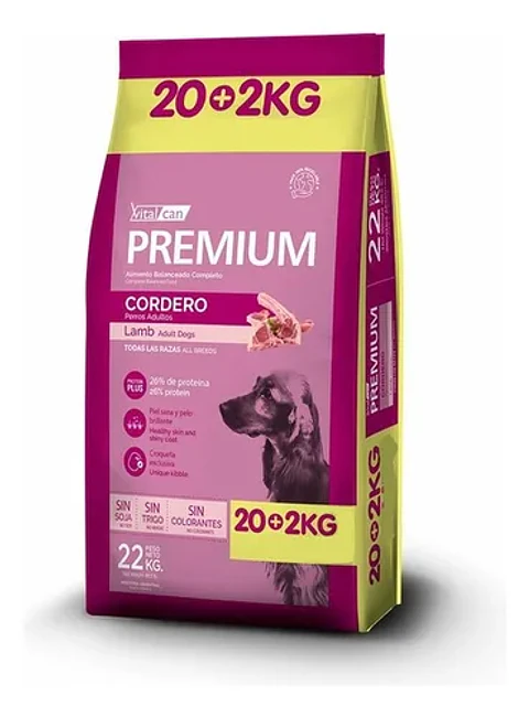 VitalCan Adulto Cordero 20+2K 