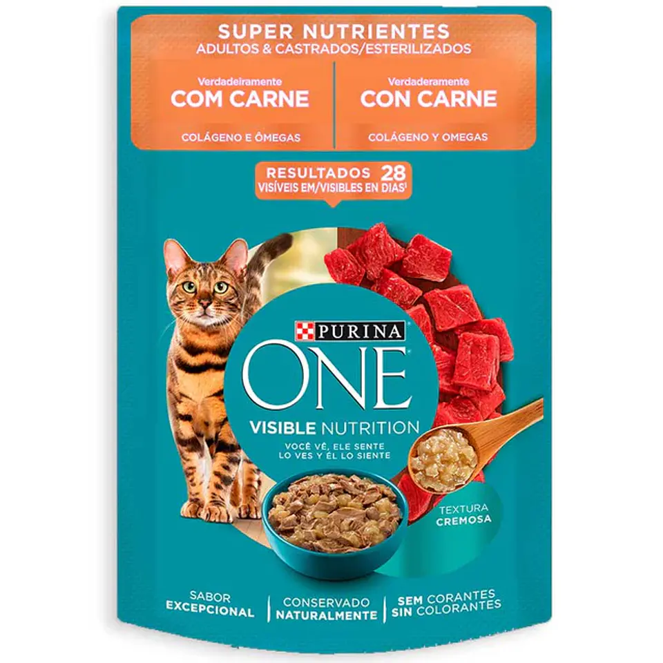 Purina One Pouch Adulto Carne  1