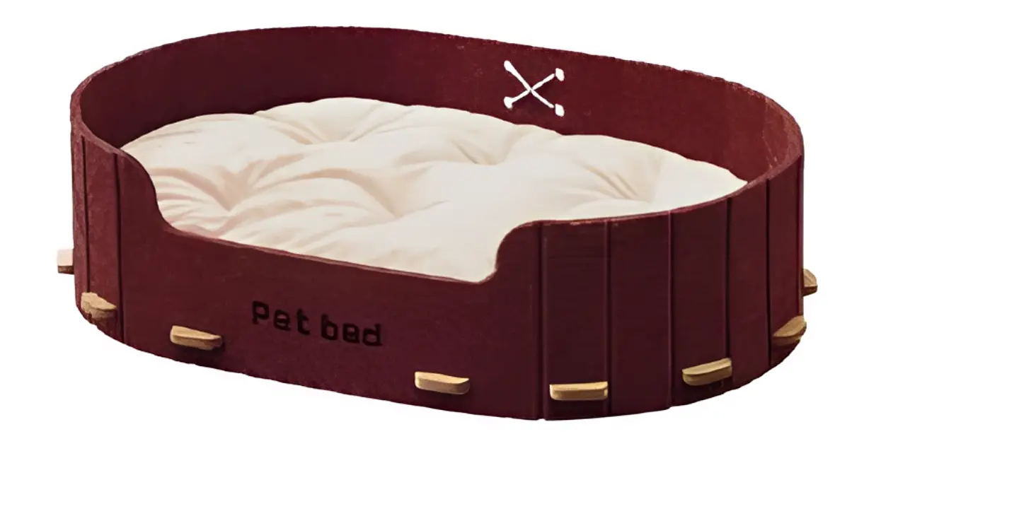 Pet Bed Red Base Madera 60x40x15  1
