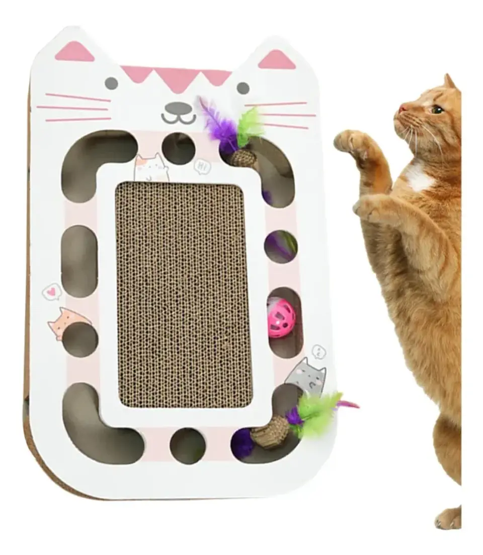Rascador Con Pelota Para Gato 44x25x5 cms  1