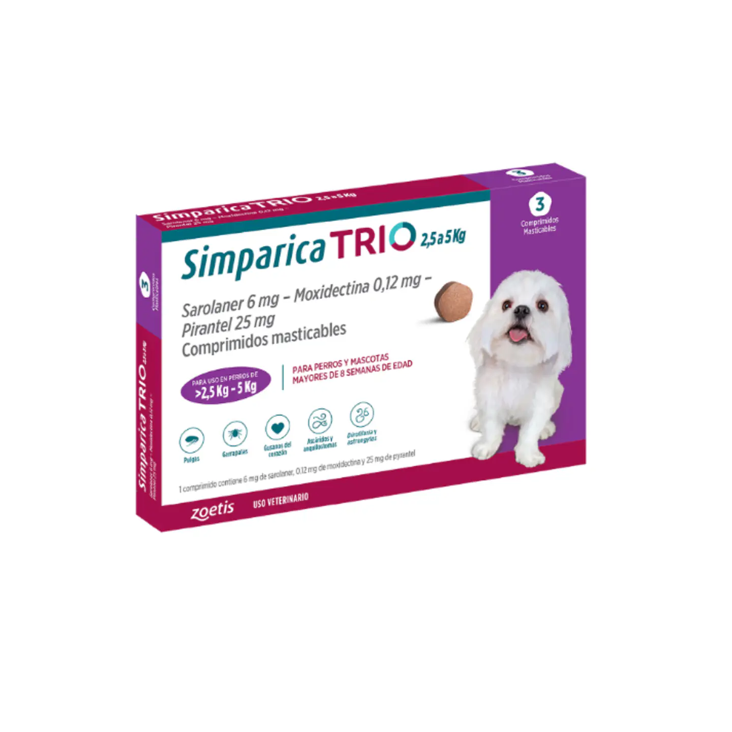 Simparica Trio 2,5 a 5K 3 Comprimidos  1