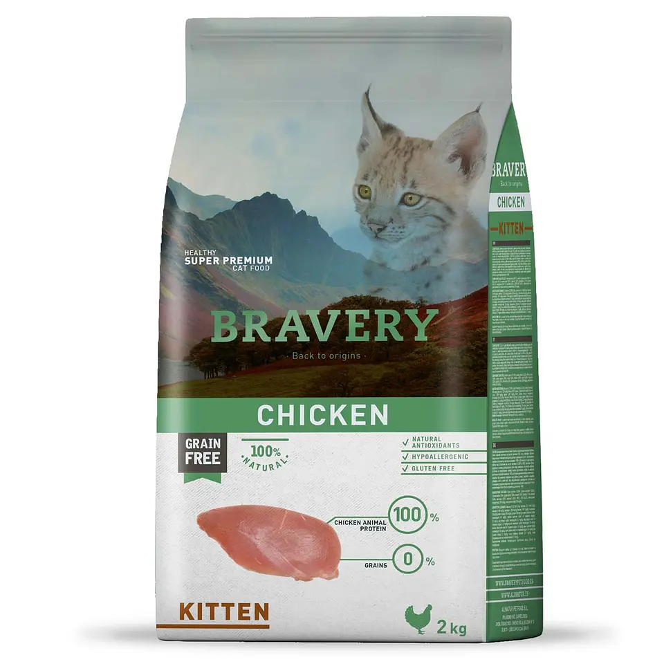 Bravery Chicken Kitten - Libre de Granos alimento para gatitos 1
