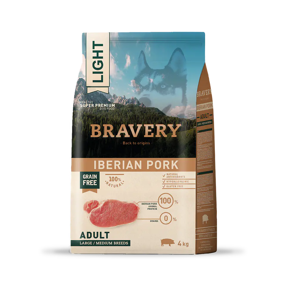Bravery LIGHT Iberian Pork Adult  alimento para perro 1