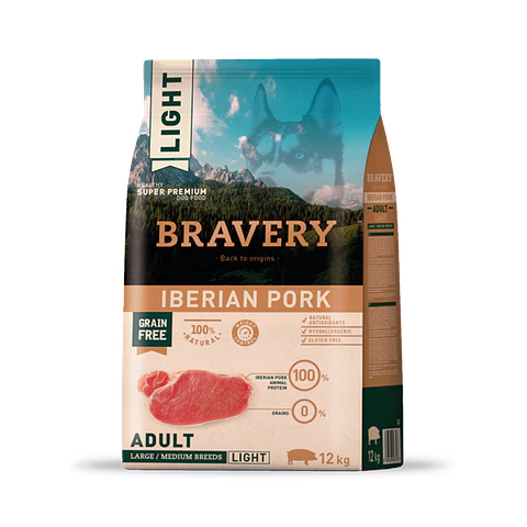 Bravery LIGHT Iberian Pork Adult  alimento para perro