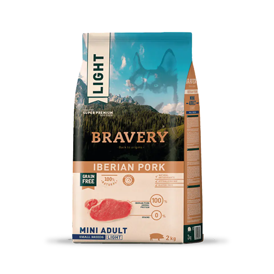 Bravery Iberian Pork LIGHT Mini Adulto alimento para perro 1