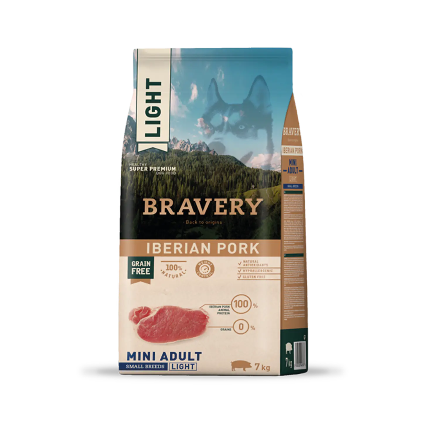 Bravery Iberian Pork LIGHT Mini Adulto alimento para perro 2