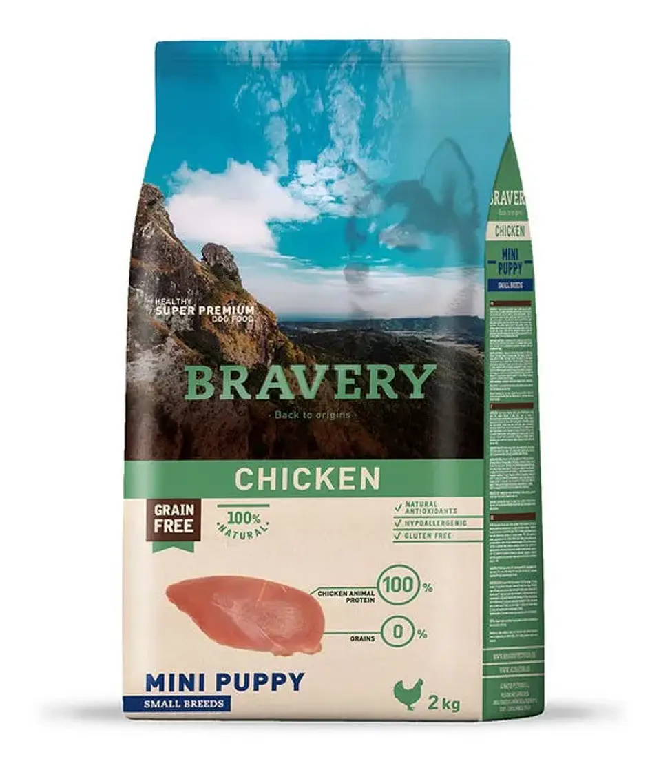 Bravery Chicken Mini Puppy alimento para perro 1