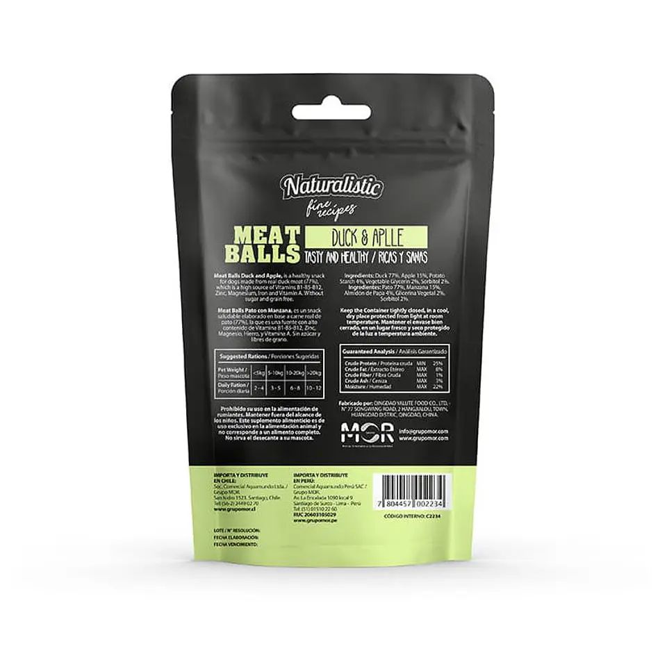 Naturalistic Snack Meats Balls Pato y Manzana 100 grs 2