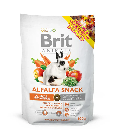 Brit Animals Alfalfa Snack Para Conejos 100grs 