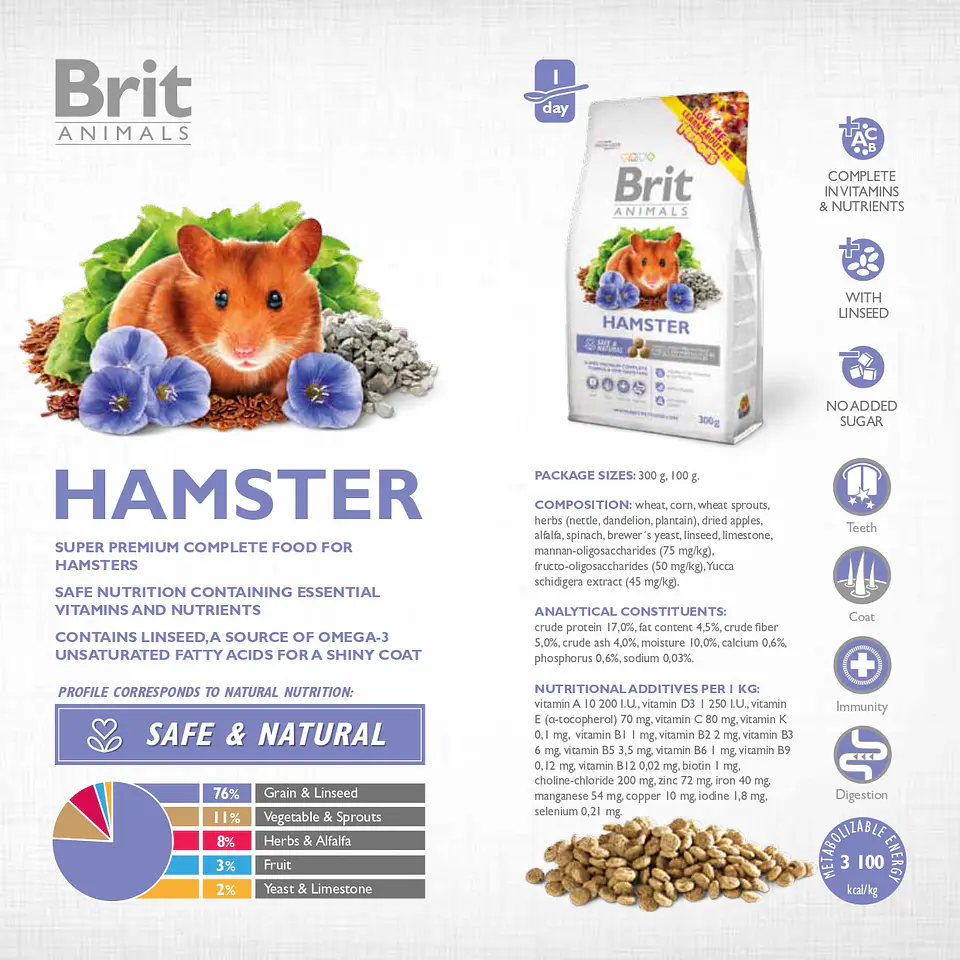Brit Animals Hamster 300grs  2