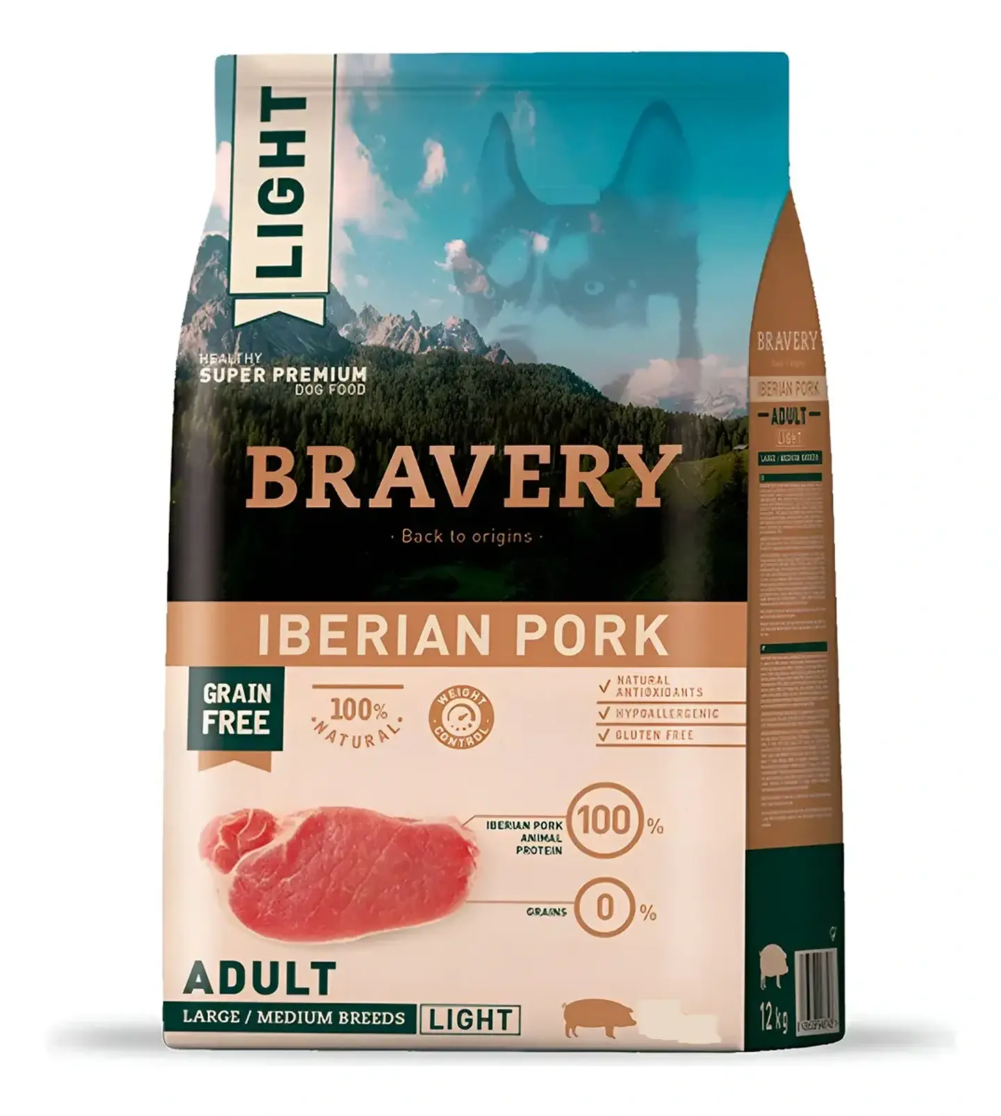 Bravery LIGHT Iberian Pork Adult  alimento para perro 1