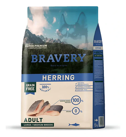 Bravery Herring Adult Alimento para perro Mediano a Grande