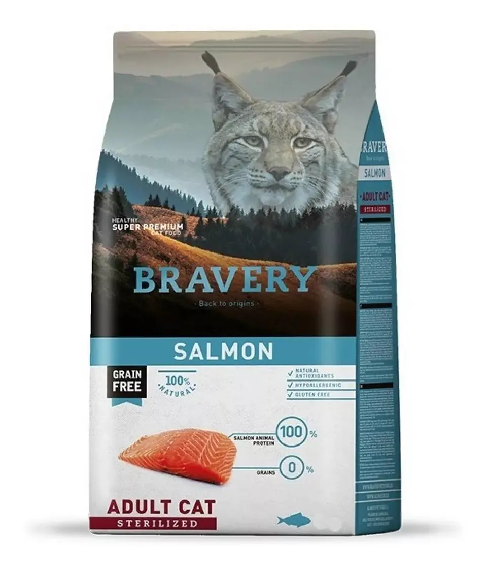 Bravery Salmon Adult Cat Sterilized alimento para gato 1