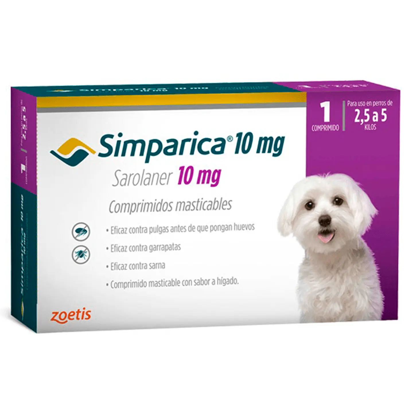 Simparica Contra Pulgas y Garrapatas Sarna 2.5 a 5K  1