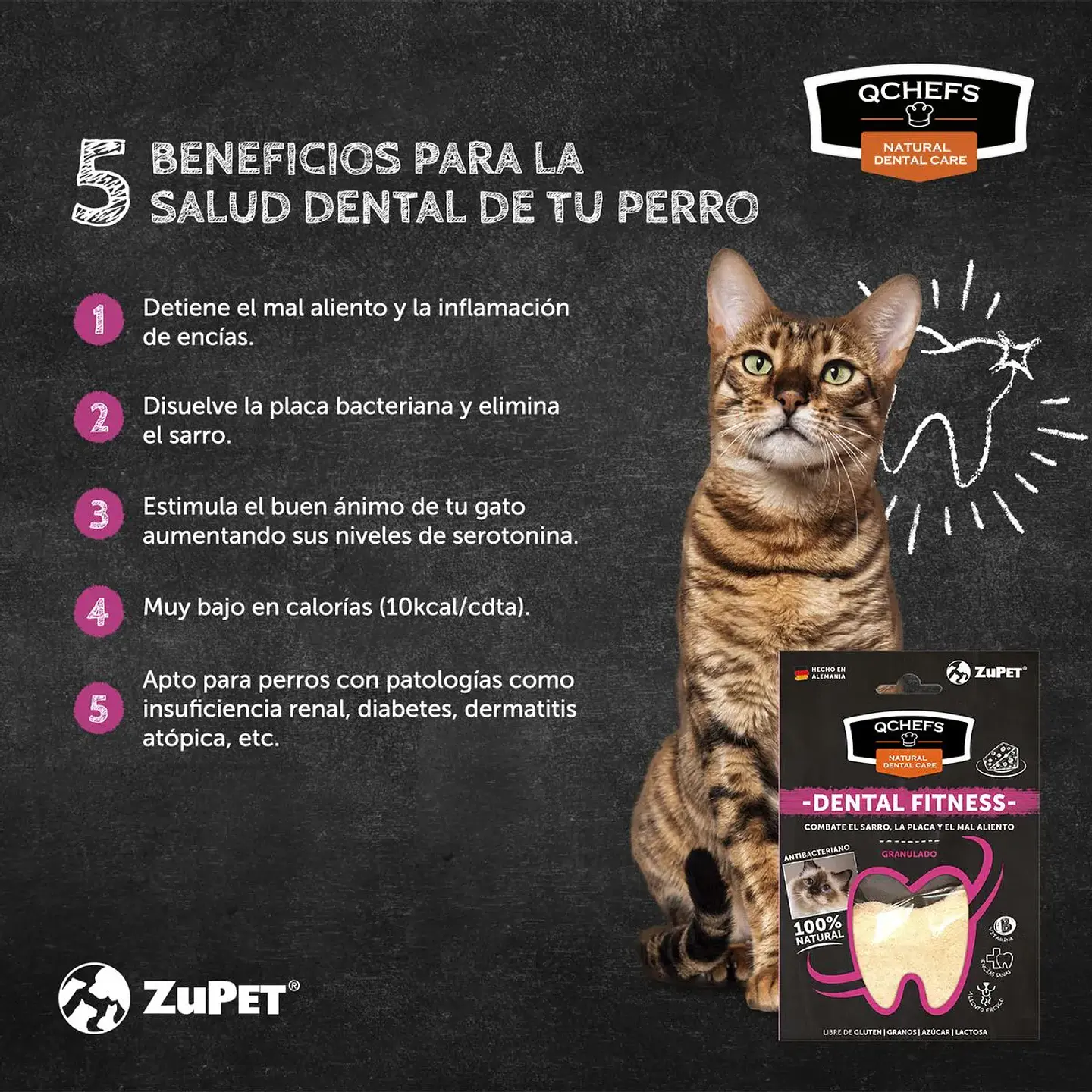 Qchefs Dental snack Granulado Gato  3