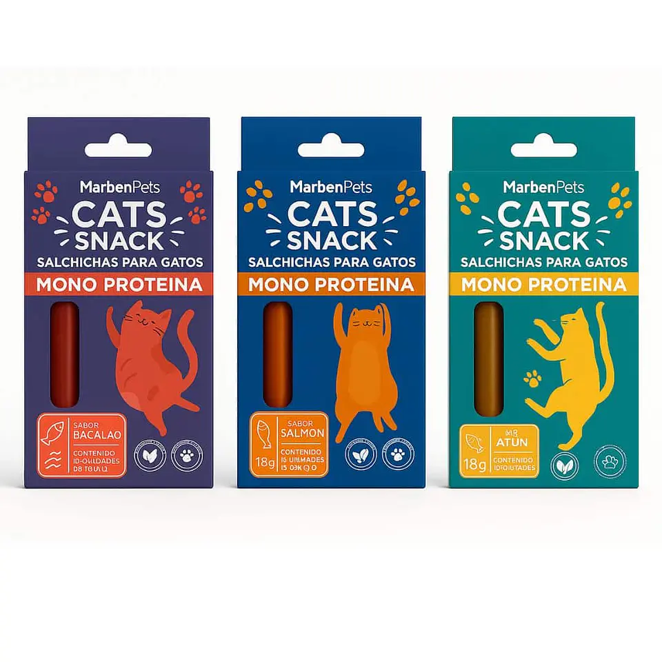 Salchichas MonoProteicas Gato 10 unidades 15grs C/U 1