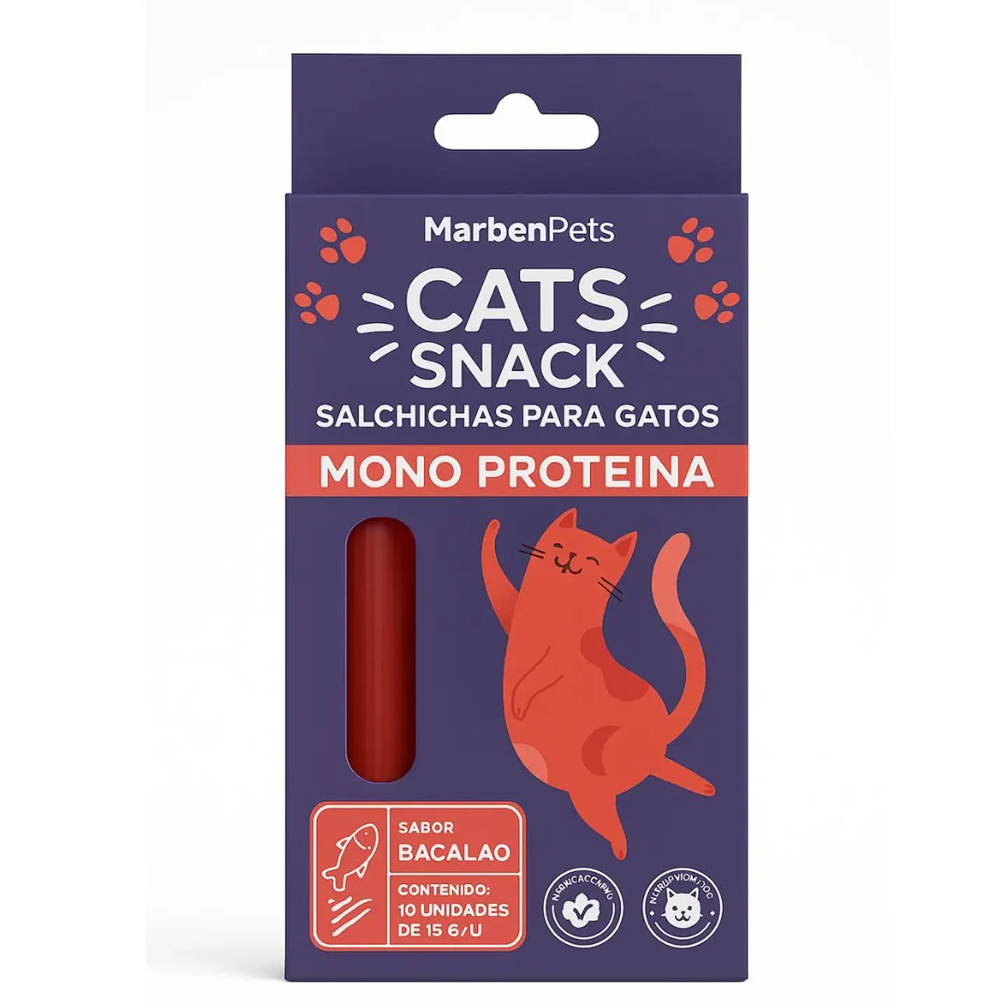 Salchichas MonoProteicas Gato 10 unidades 15grs C/U 4