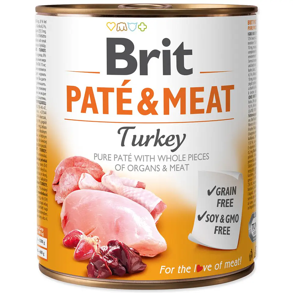 Brit Pate Meat & Meat Turkey 800grs  1