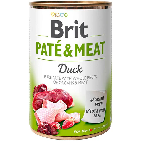 Brit Pate Meat & Meat Duck 400grs 