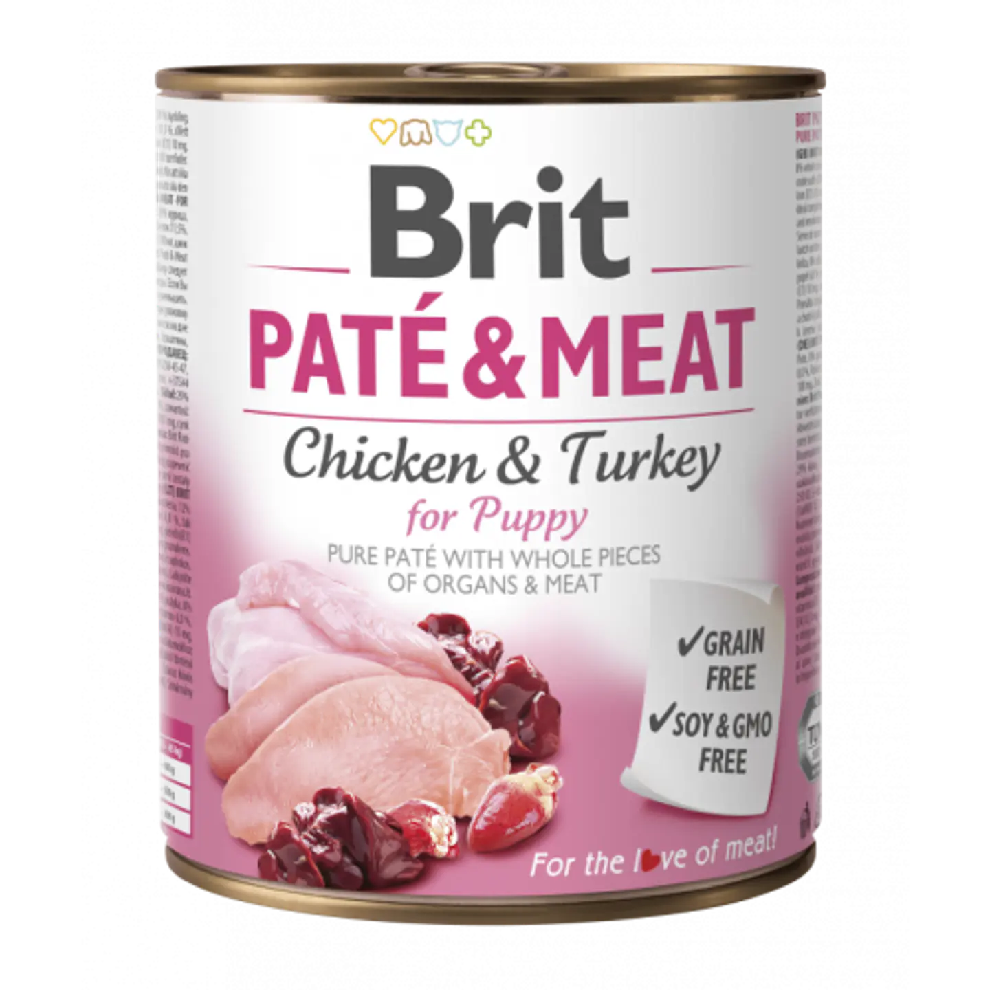 Brit Pate Meat & Meat Chicken Turkey Puppy 800Grs  1