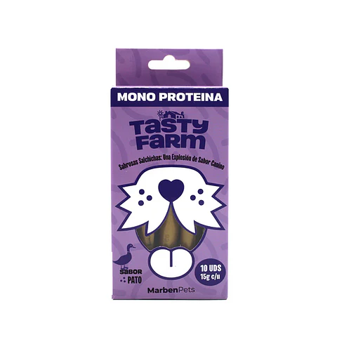 Tasty Farm Salchichas Monoproteicas 15grs Sabor Pato