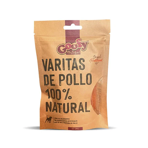 Snack Varitas de Pollo 100% Natural 60grs Goofy 