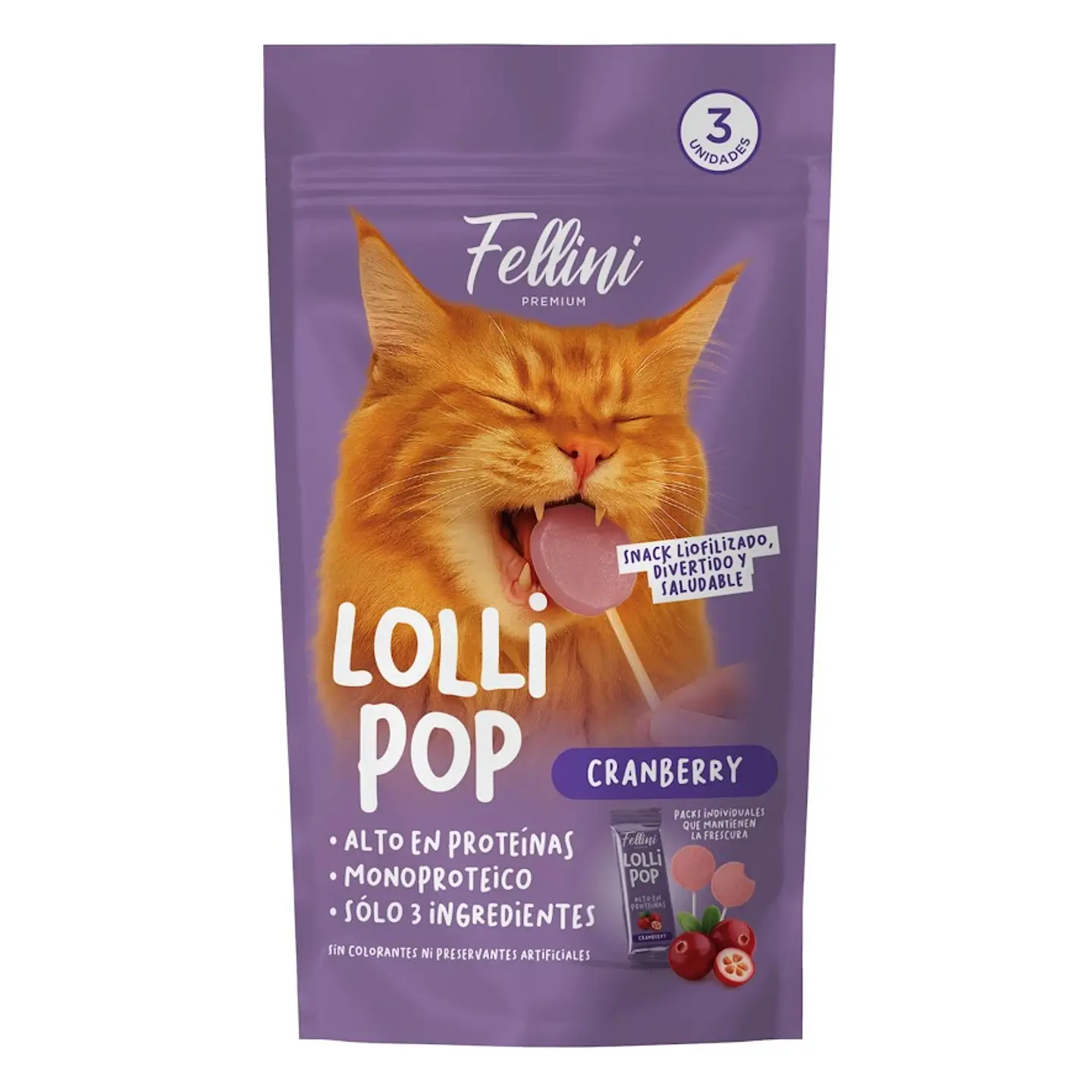 Snack Fellini Lollipop 3 Unidades 1
