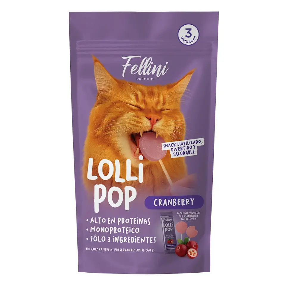 Snack Fellini Lollipop 3 Unidades 1