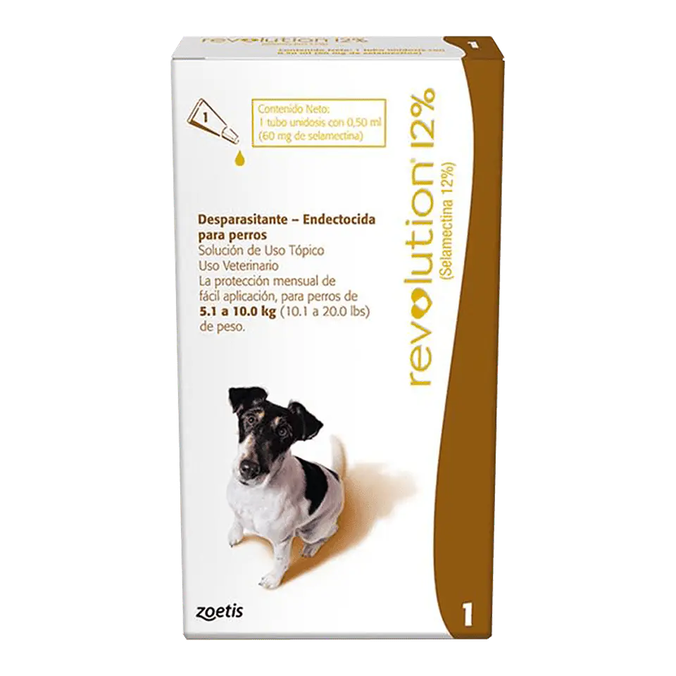 Revolution 12% Desparasitante Endectocida Para Perros 5.1 a 10kg  1