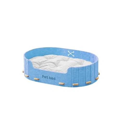 Pet Bed Red Base Madera 80x48x47