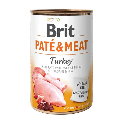 Brit Pate Meat & Meat Turkey 400 grs 