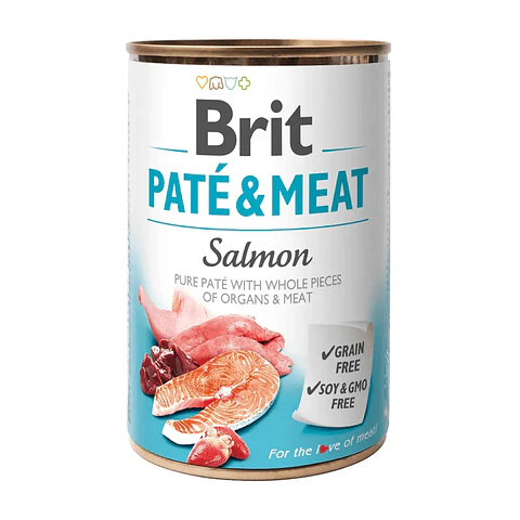Brit Pate Meat & Meat Salmon 400Grs 