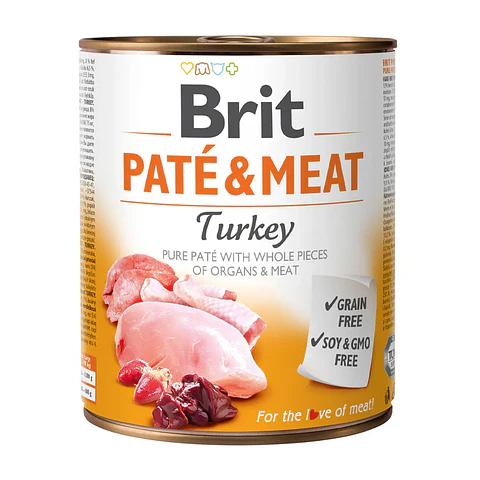 Brit Pate Meat & Meat Turkey 800grs 