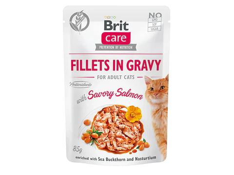 Brit Care Cat Fillets in Gravy With Savory Salmon 85Grs 