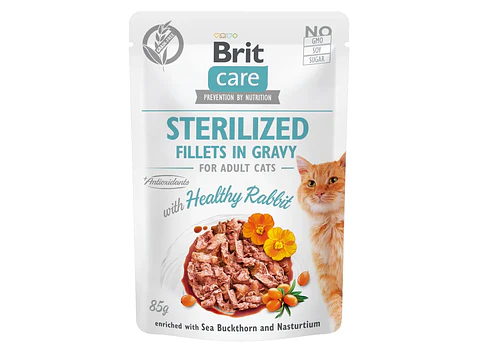 Brit Care Cat Fillets in Gravy Rabbit 85Grs 