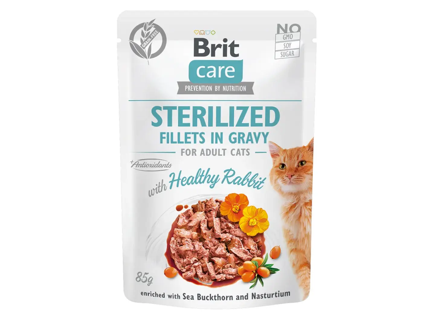 Brit Care Cat Fillets in Gravy Rabbit 85Grs  1