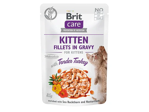 Brit Care Cat Kitten Gravy Tender Turkey 85grs 