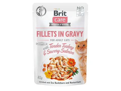 Brit Care Cat Fillets in Gravy Turkey and Salmon 