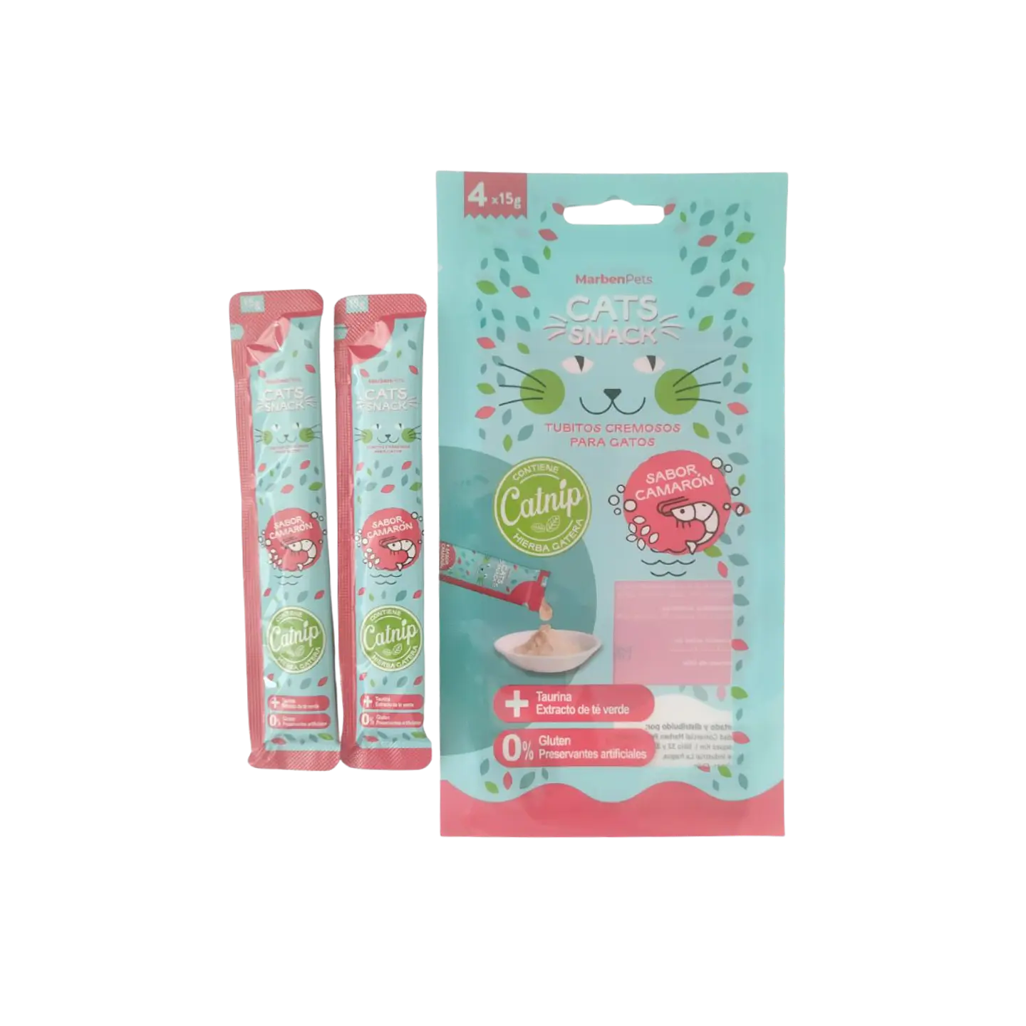 Cat Snack Tubitos Cremosos 15g (Canjea hasta 1500 PB) Camaron y Hierba Gatera 1