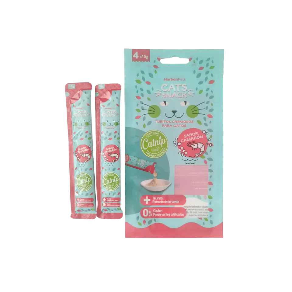 Cat Snack Tubitos Cremosos 15g (Canjea hasta 1500 PB) Camaron y Hierba Gatera 1