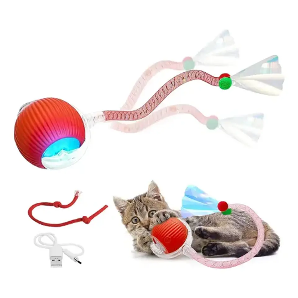 Juguete Bola Con Libelula Para Gatos  1