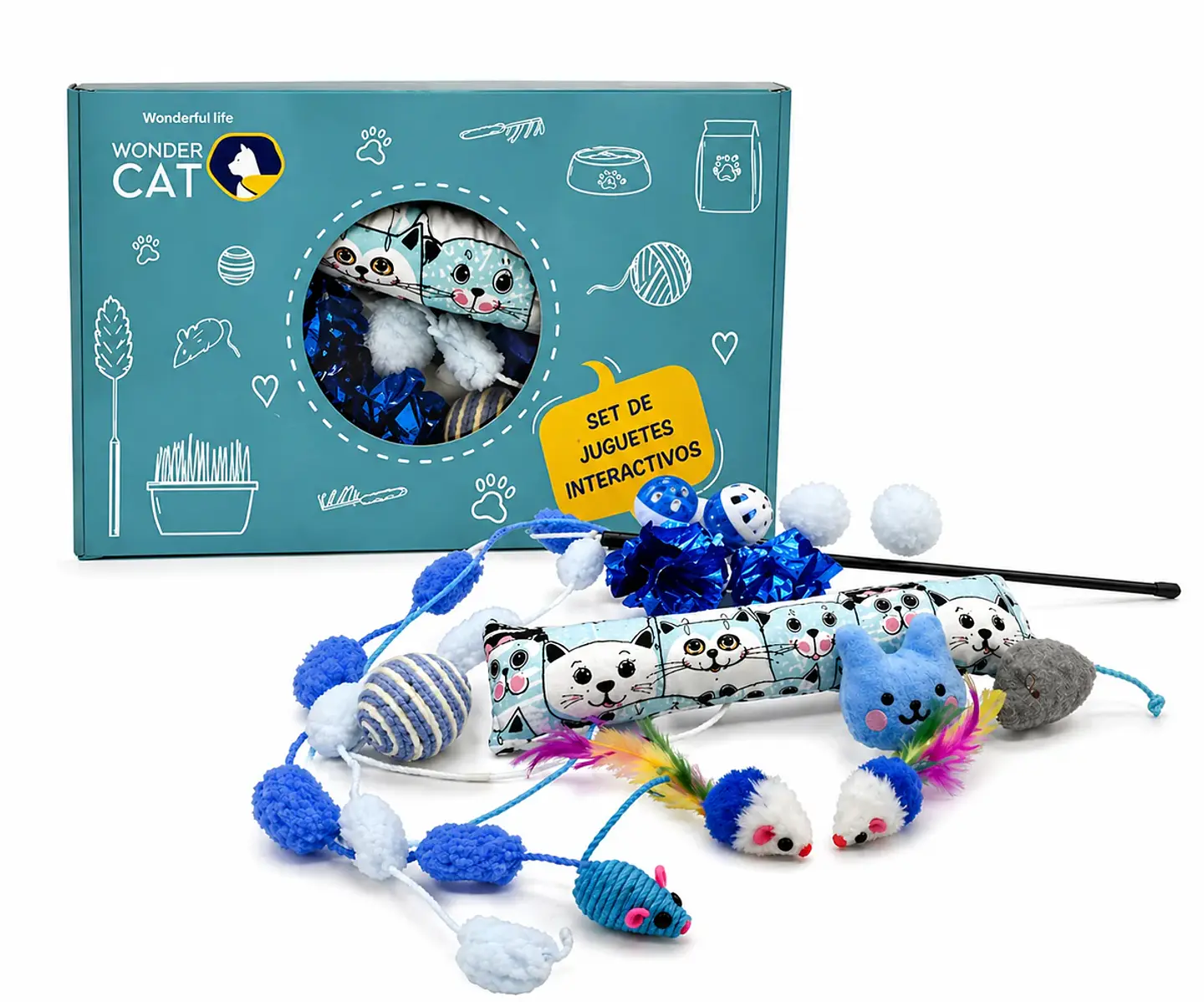 Kit Juguete Azul Para Gatitos  1