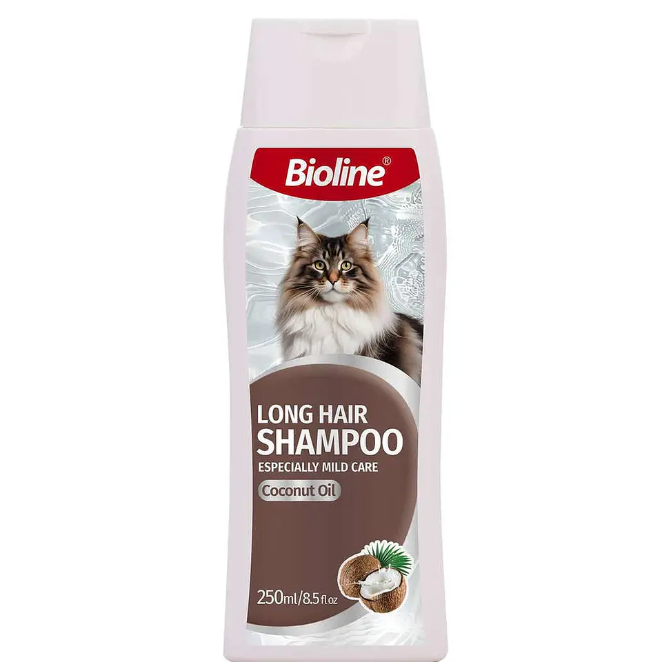 Shampoo para Gato Pelo Largo Bioline 250ml 1