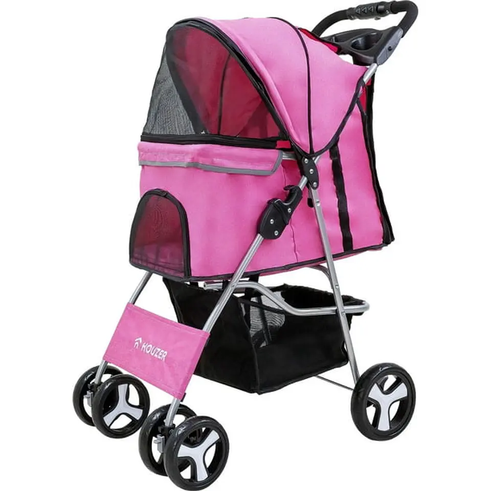 Coche Para Perro 4 Ruedas Rosado  1