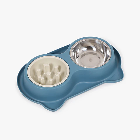 Doble Plato Acero comedor Lento 